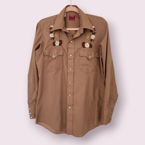 Vintage Chute #1 Western Snap Button Cowboy Shirt Embroidered